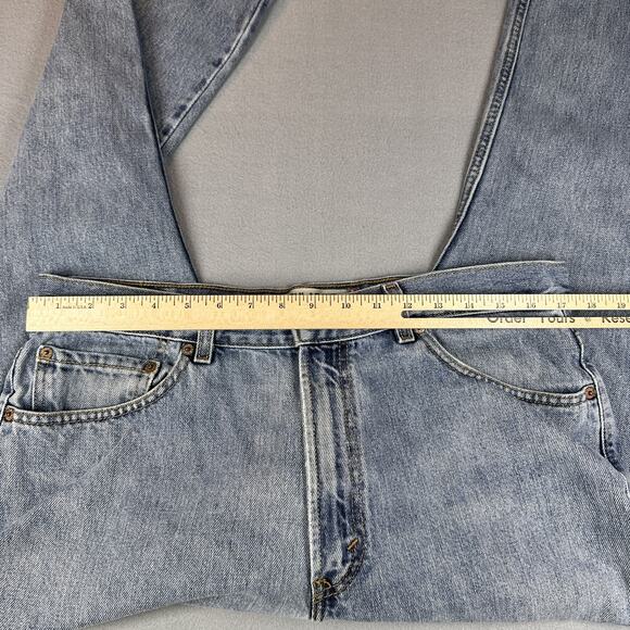 Levis 505 Jeans Mens 36x30 Blue Regular Fit Denim Medium Wash Classic Zip Fly - Picture 5 of 13
